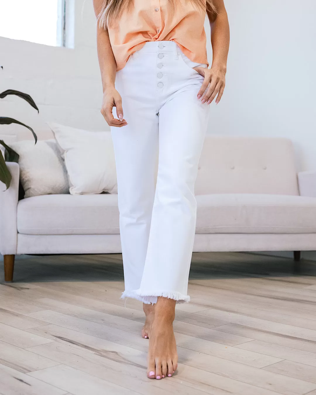 NEW! KanCan Read My Mind White Straight Jeans