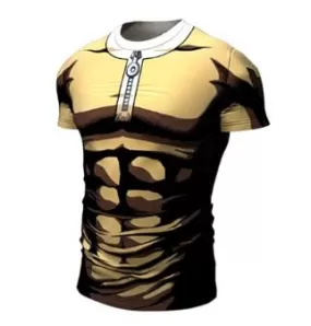 One Punch Man 'Serious Saitama' Short Sleeve Premium Compression RashGuard