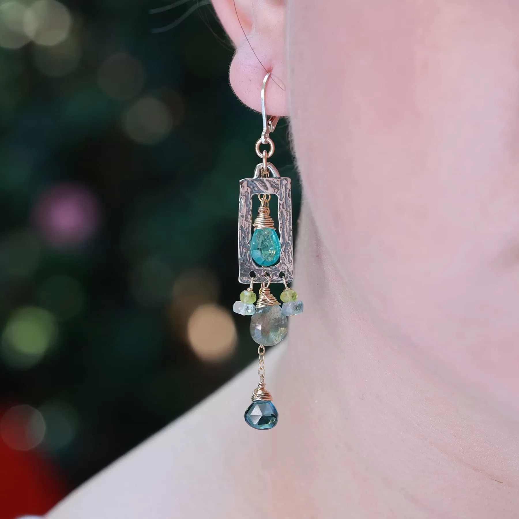 Pacific - Multi-Gemstone Silver Earrings