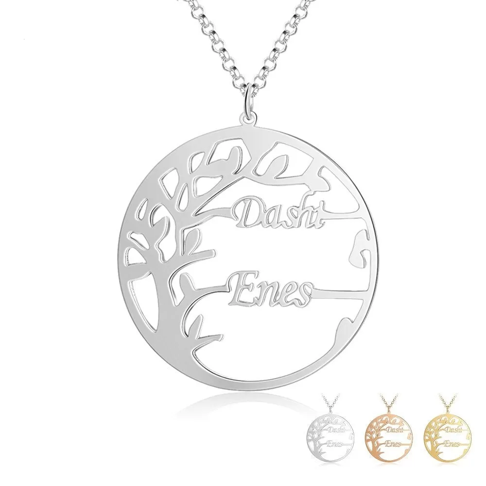 Personalized Tree of Life Necklace 2 Names