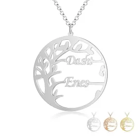 Personalized Tree of Life Necklace 2 Names