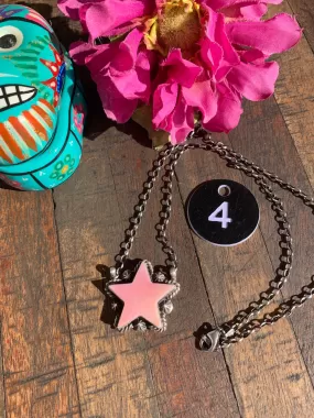 Pink "Cotton Candy" Star Necklace- 4