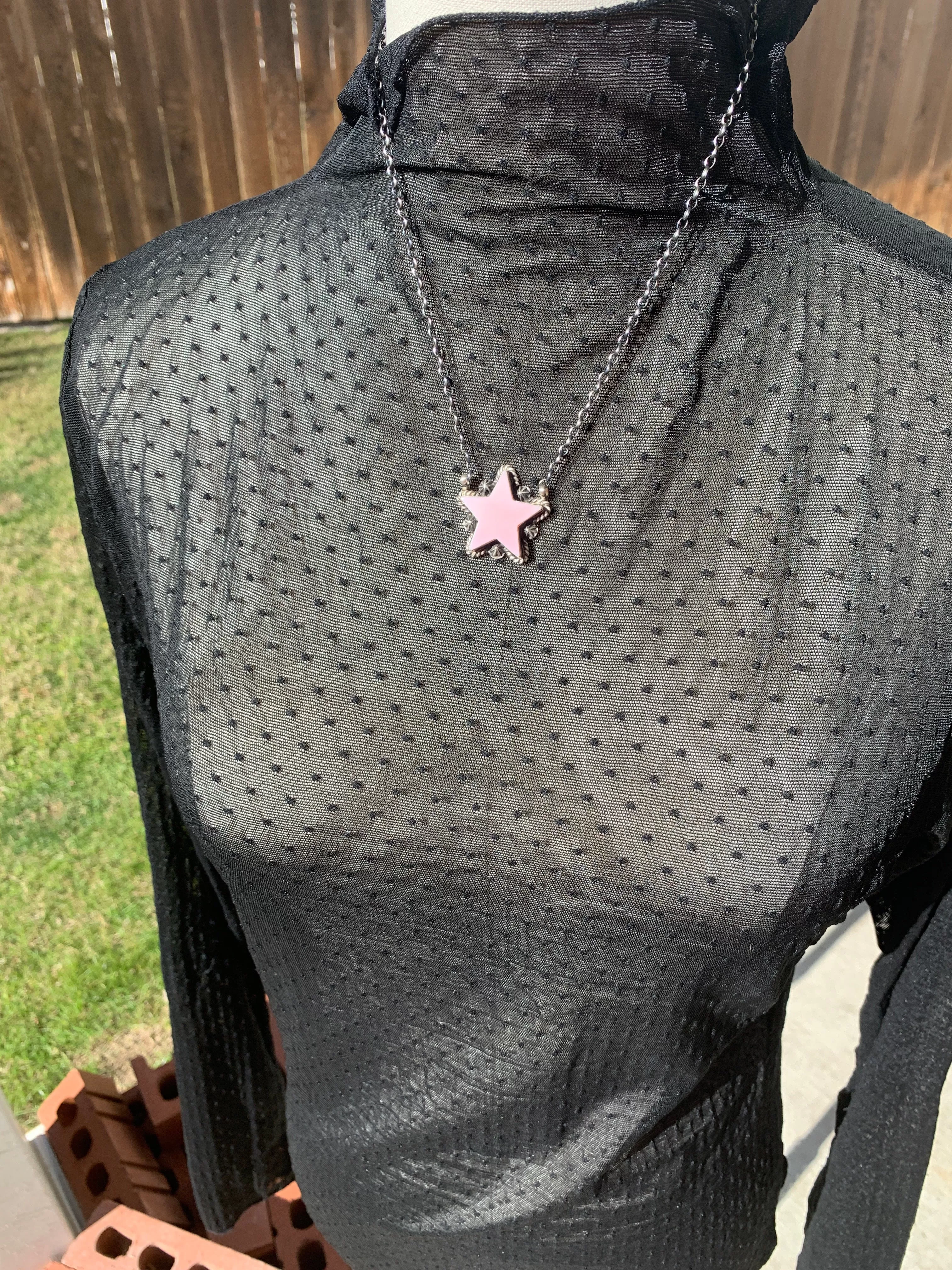 Pink "Cotton Candy" Star Necklace- 4