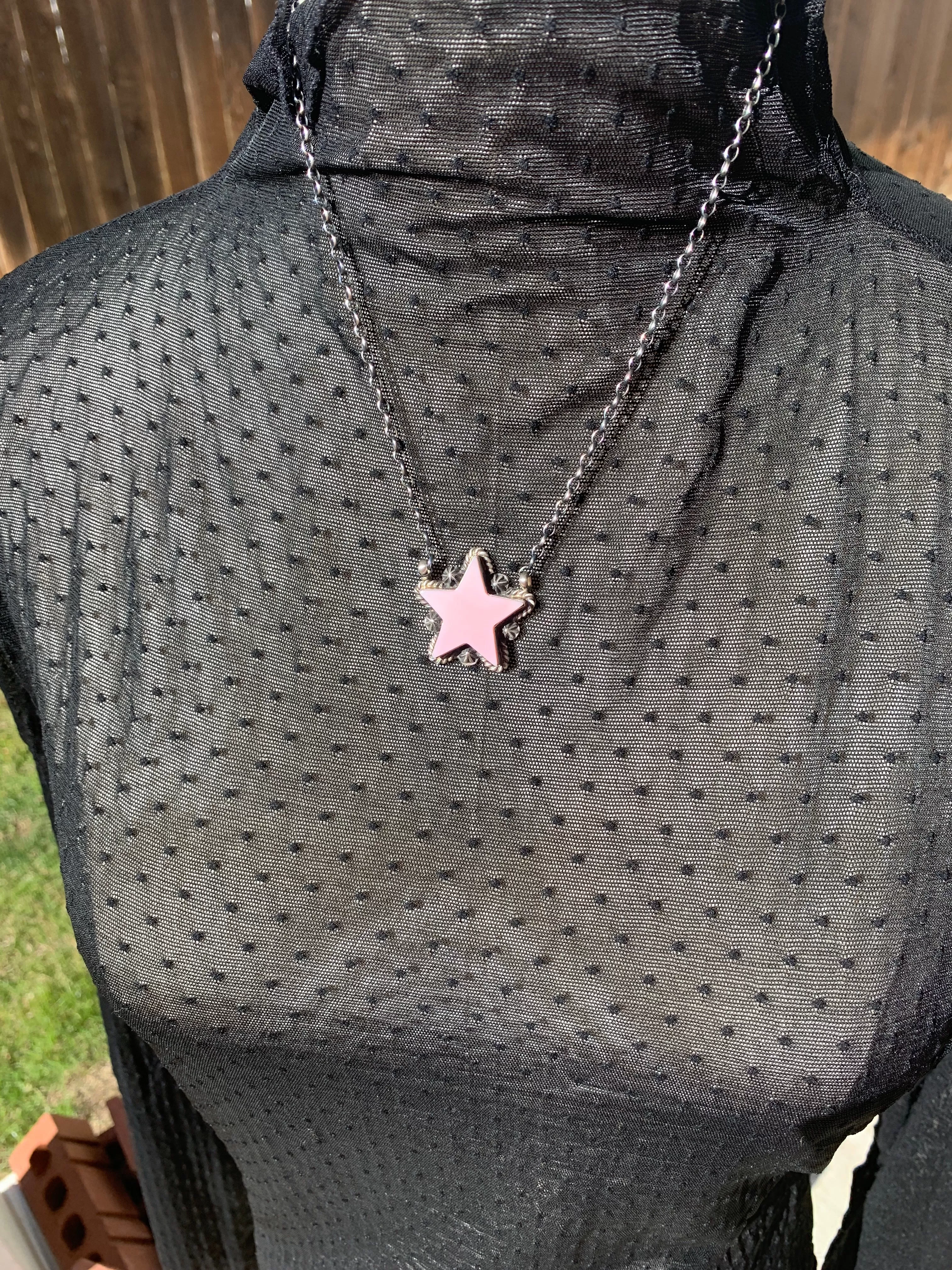 Pink "Cotton Candy" Star Necklace- 4