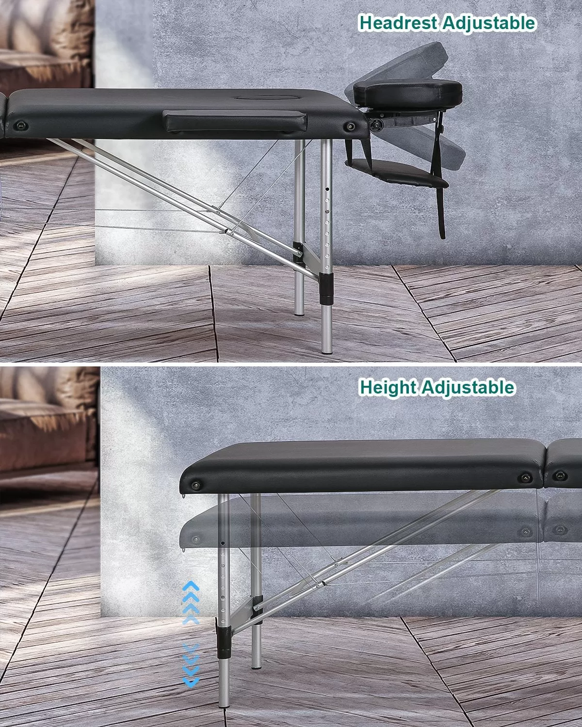 Portable Massage Table with 2 Fold Wooden