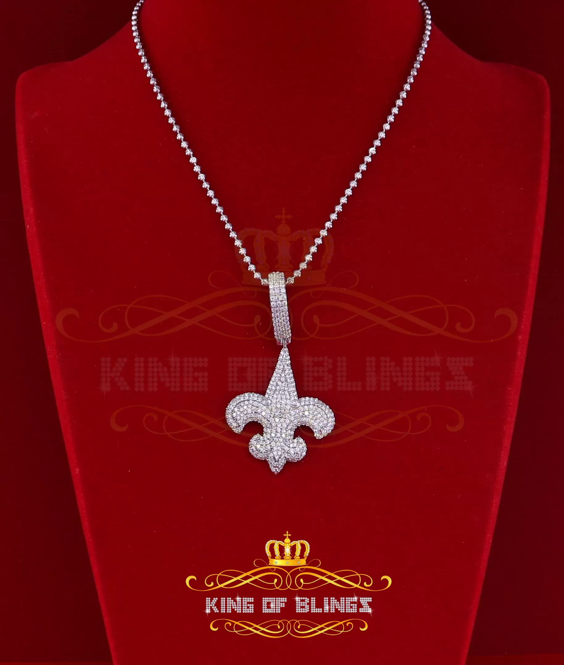 Promise Sterling Silver Fleur de Lis White Pendant with 7.04ct Cubic Zirconia