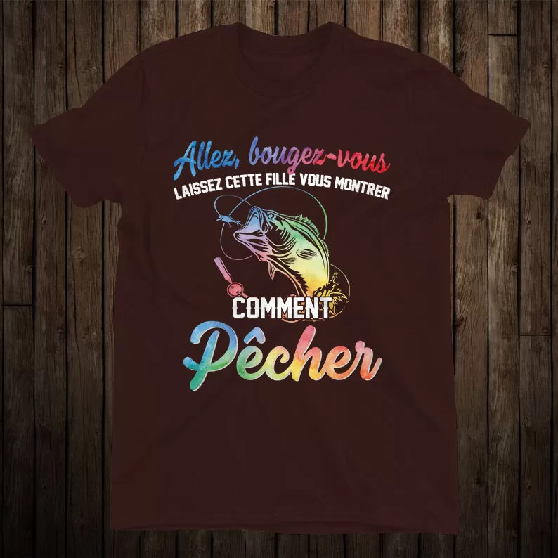 Pêche Du Bar, Pêche Au Leurre, Canne  Pêche, Cadeau Humour Pêcheur, Fille Montre Comment Pêcher - VEPENP008