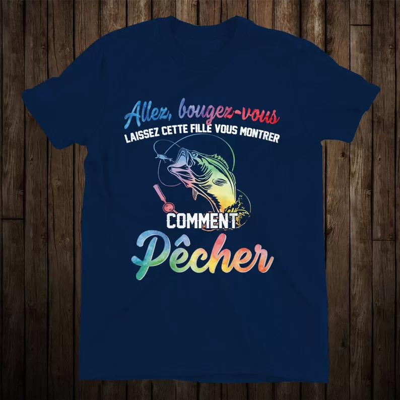 Pêche Du Bar, Pêche Au Leurre, Canne  Pêche, Cadeau Humour Pêcheur, Fille Montre Comment Pêcher - VEPENP008