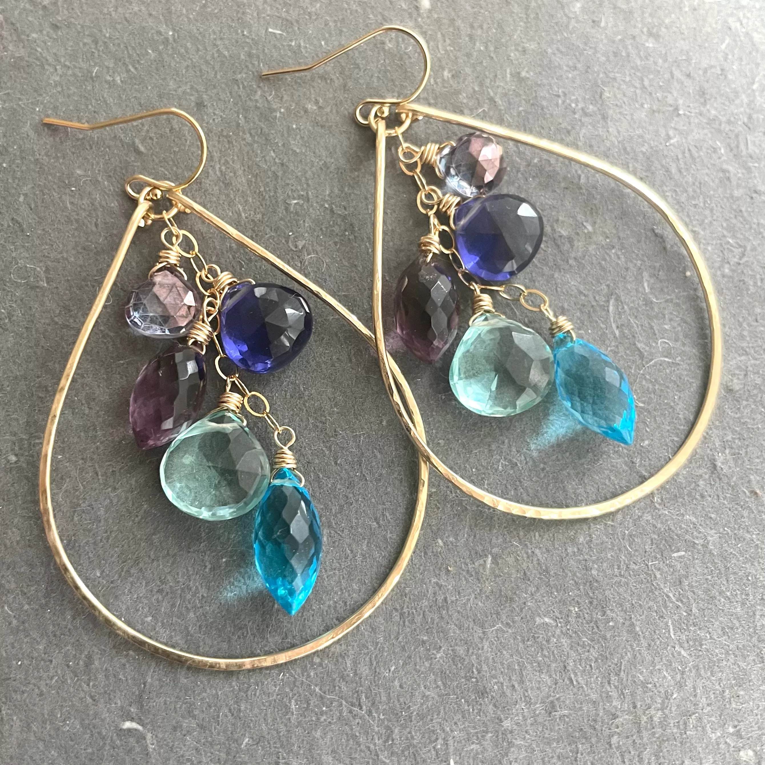 Rainy Day Cascade Hoop Earrings