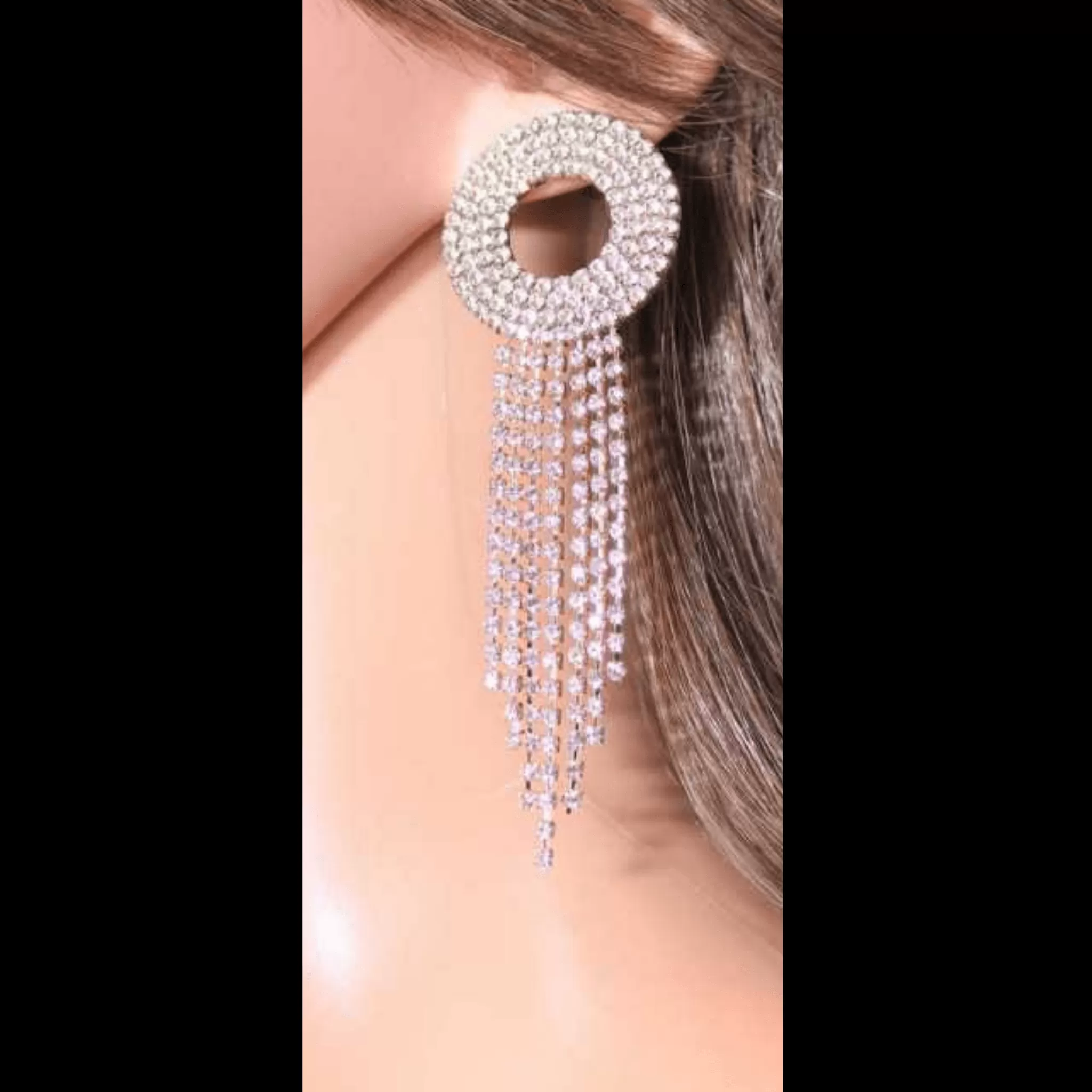 Rhinestone Circle Earrings