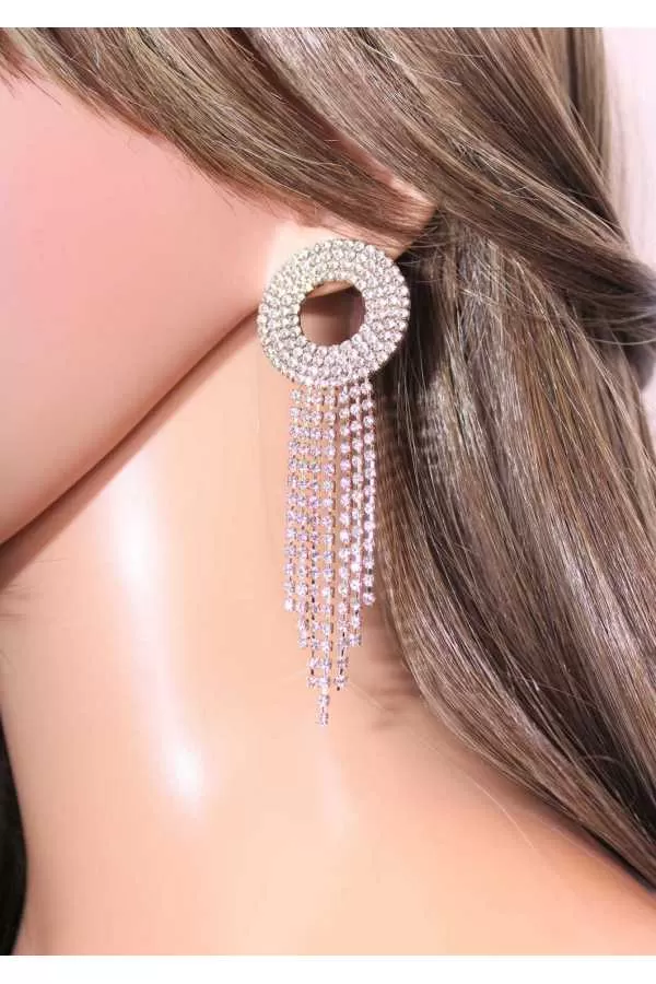 Rhinestone Circle Earrings