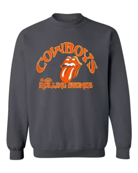 Rolling Stones OSU Cowboys Psych Charcoal Thrifted Sweatshirt