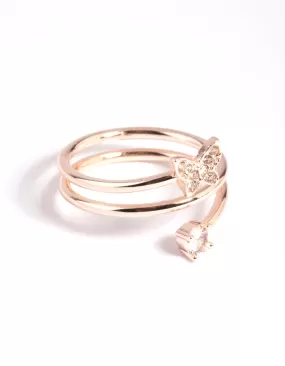 Rose Gold Butterfly Wrap Ring