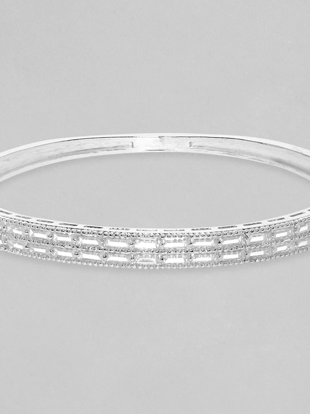 Rubans Rhodium plated Zirconia Studded Classy Bracelet