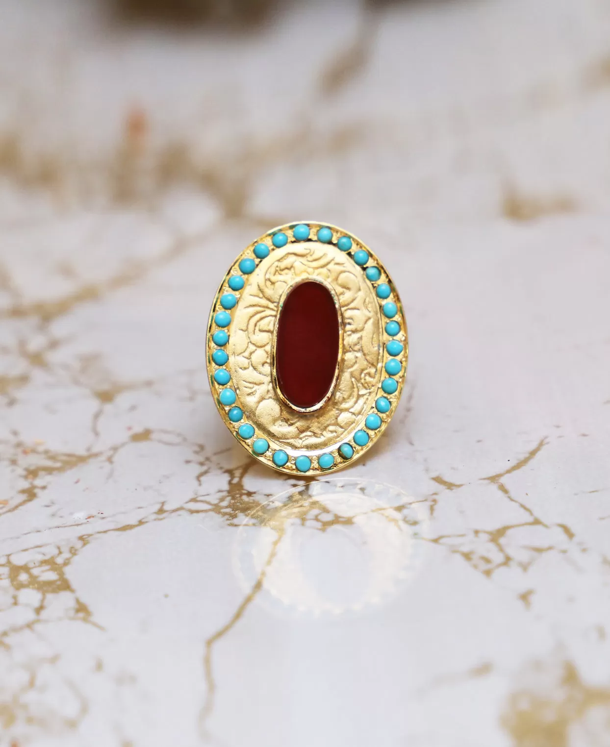 Ruby Feroza Texture Ring