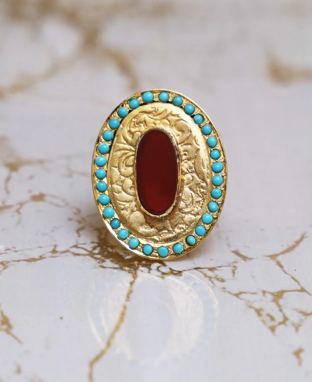 Ruby Feroza Texture Ring