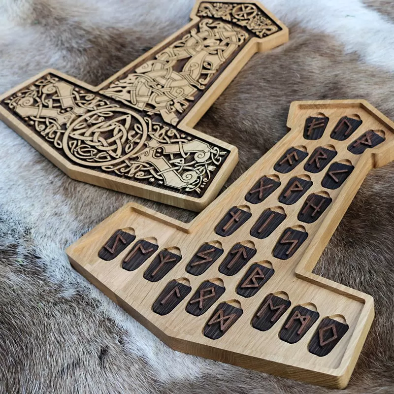 Rune Set (Mjlnir) - Oak