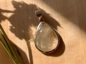 Rutilated Quartz Naevia Pendant - Chunky Teardrop