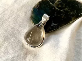 Rutilated Quartz Naevia Pendant - Small Teardrop