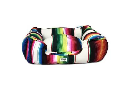 Saltillo Serape Bumper Bed - White