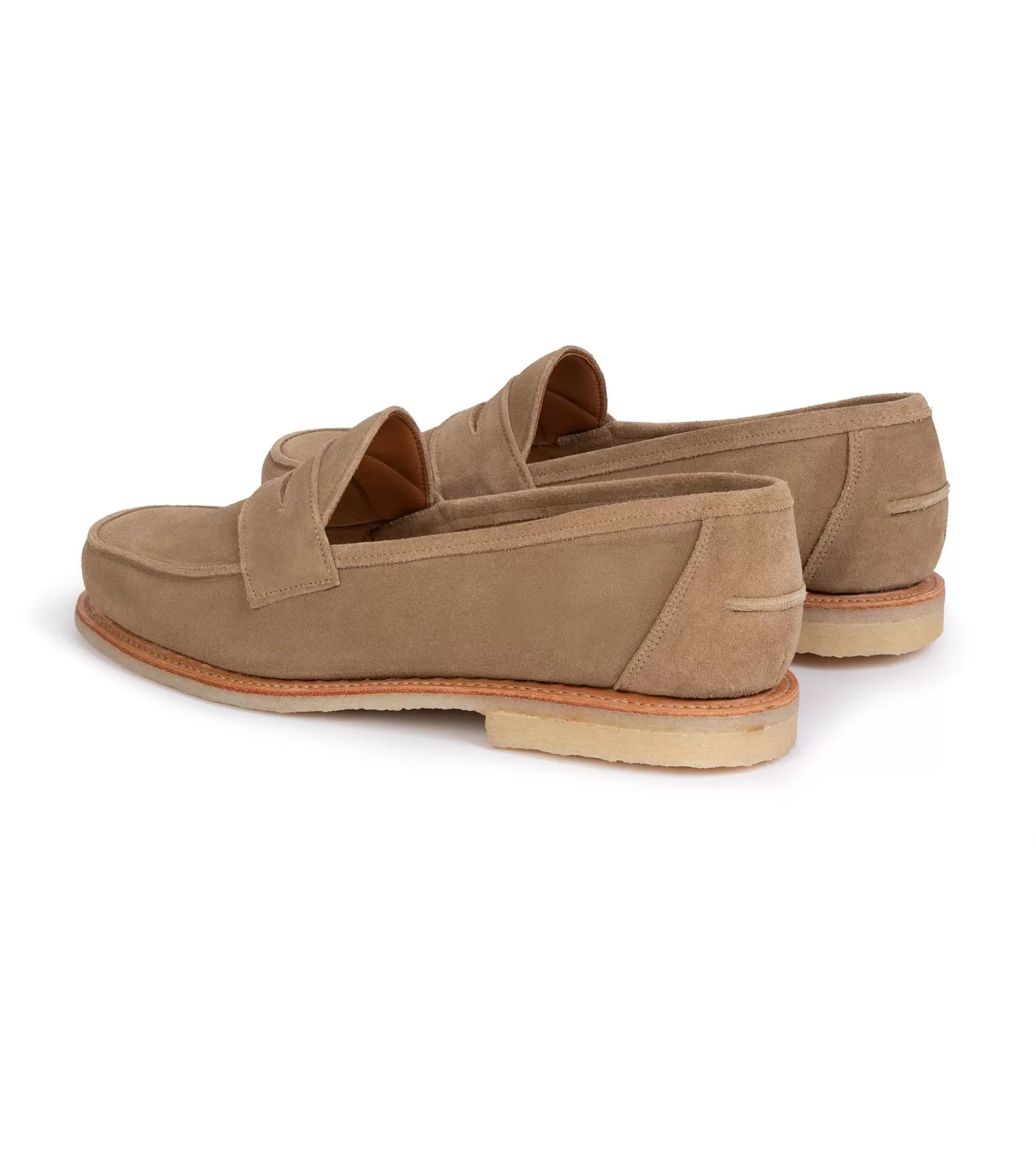 Sanders Edwin Reverse Suede Penny Loafer: Milkshake