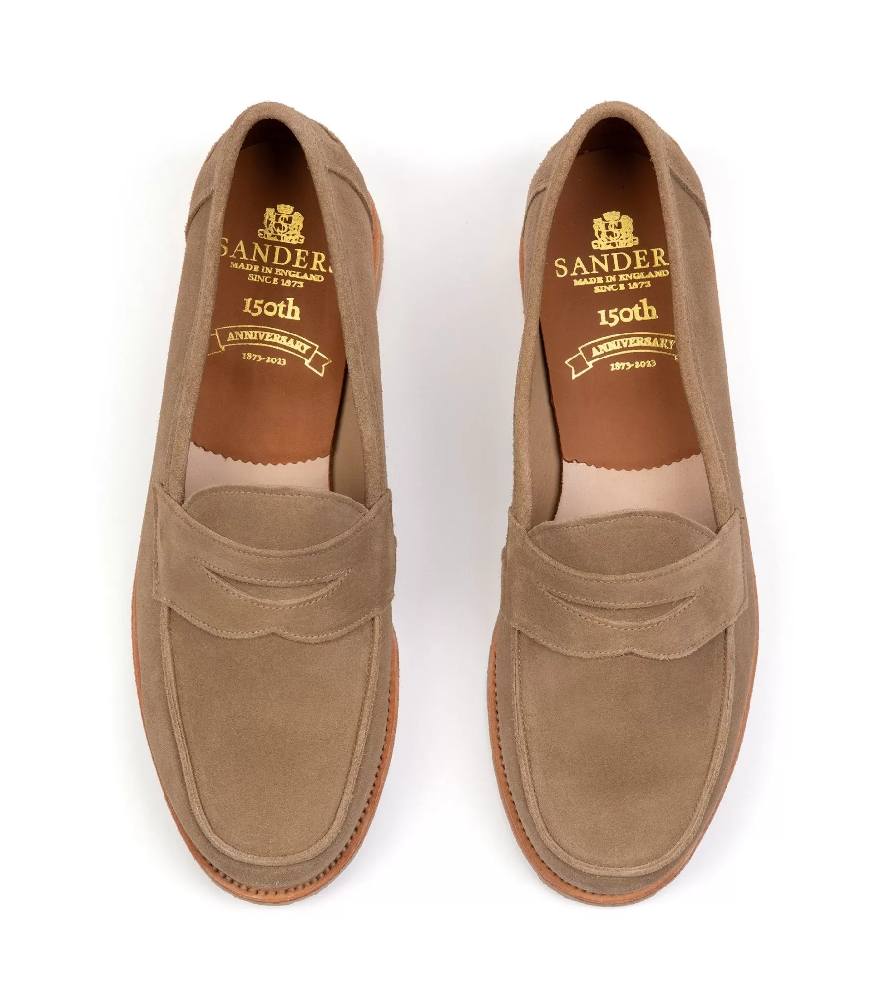 Sanders Edwin Reverse Suede Penny Loafer: Milkshake