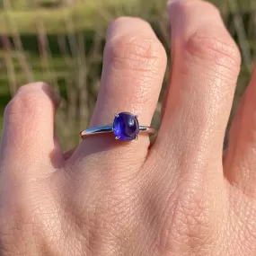 Sapphire Cabochon Solitaire Ring