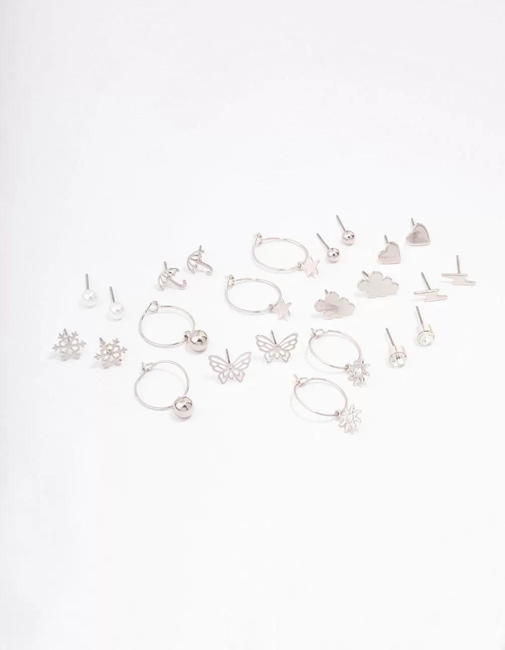 Silver Cloud & Snowflake Earring 12-Pack