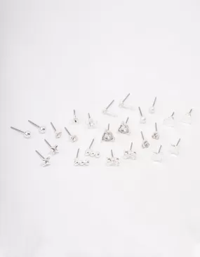 Silver Key Bow Earring 12-Pack