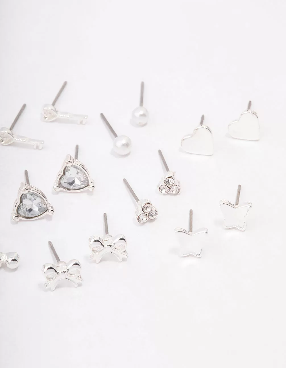 Silver Key Bow Earring 12-Pack