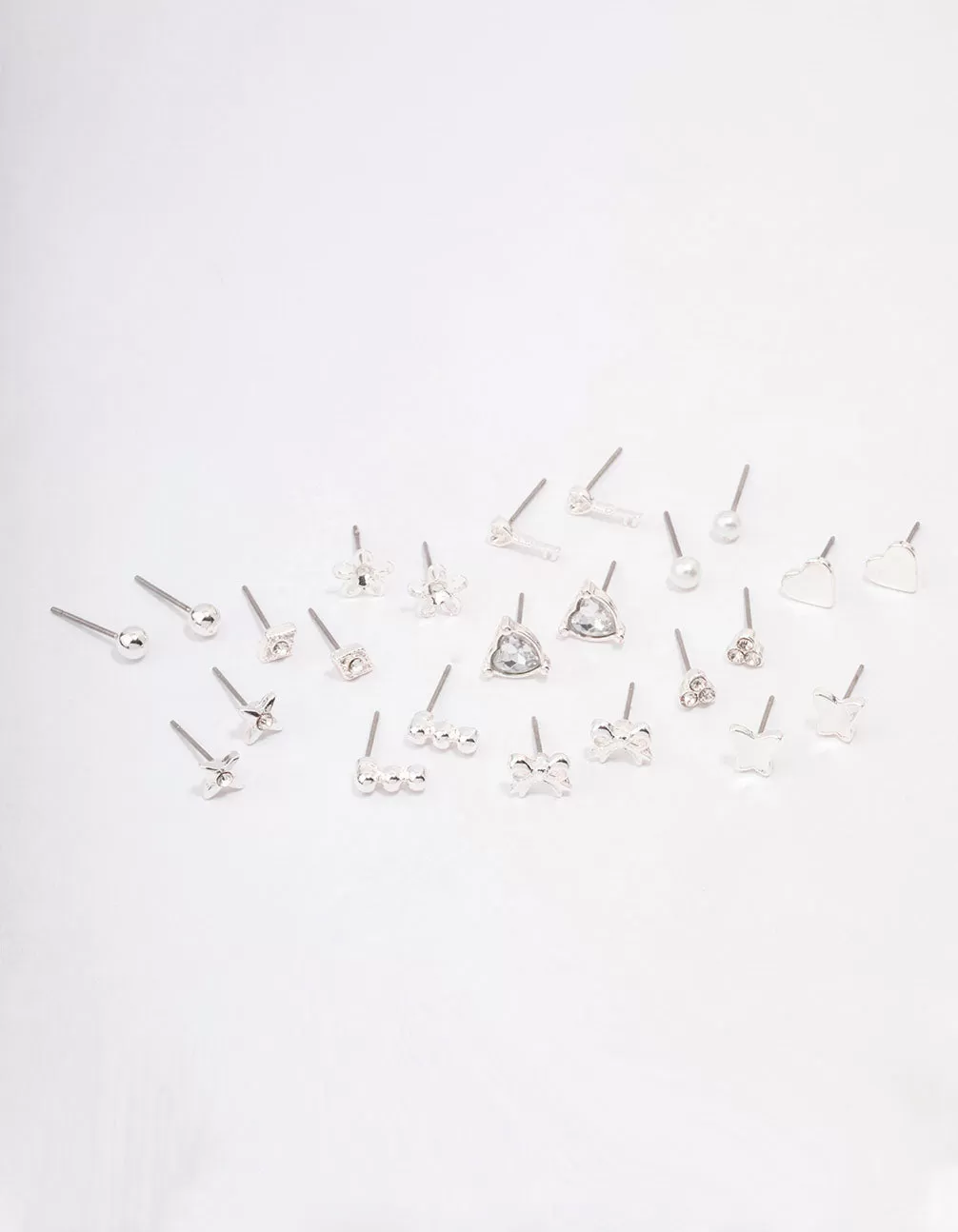 Silver Key Bow Earring 12-Pack