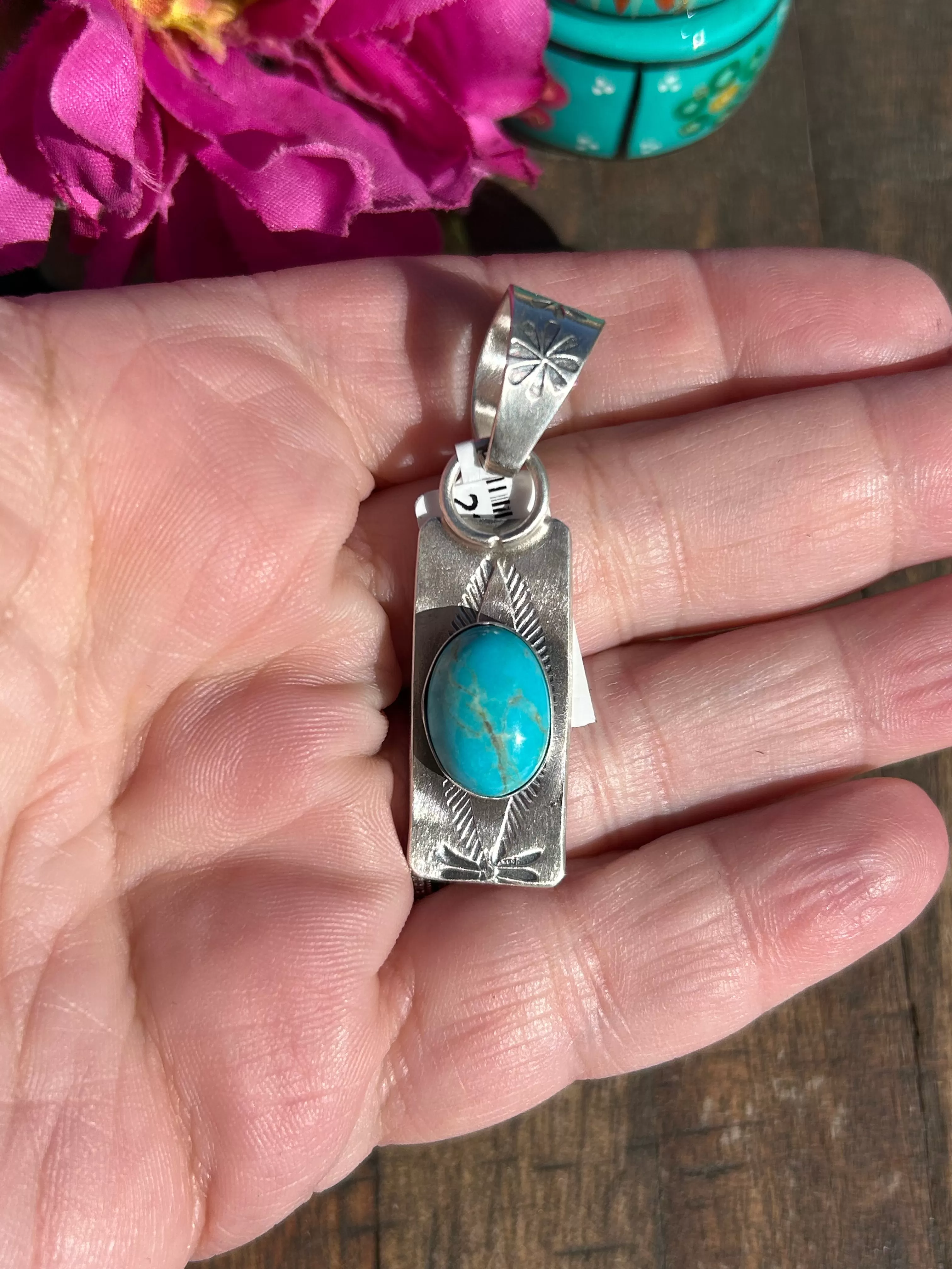 Single Stone Kingman Turquoise Pendant