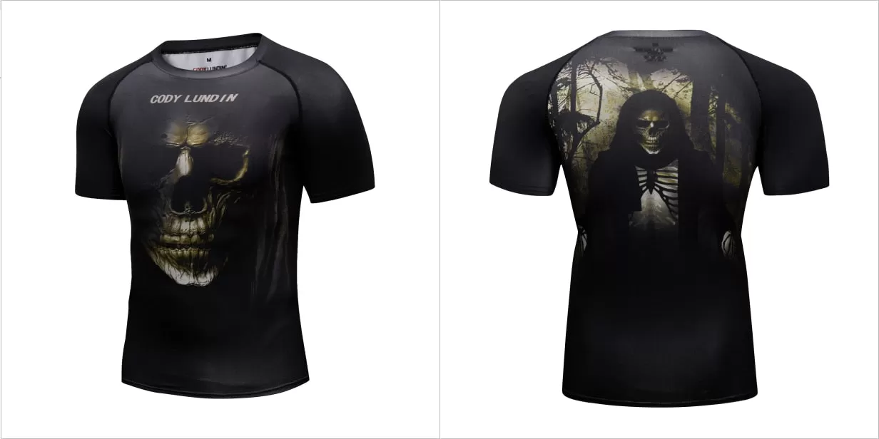 Skull Compression 'In the Shadows' Elite Short Sleeve Rashguard