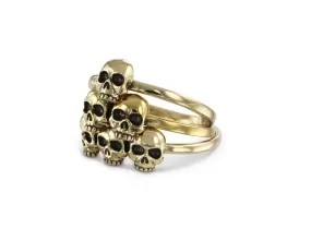 Skull Pyramid Stacking Rings - Bronze