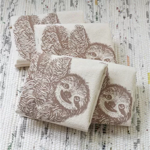 Sloth Cotton Tea Towel & Napkins