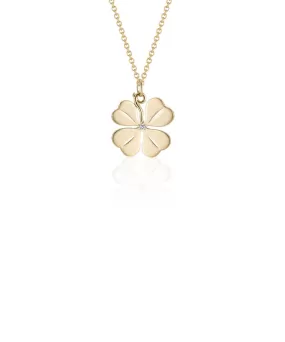 Small Four Leaf Clover Pendant, Diamond