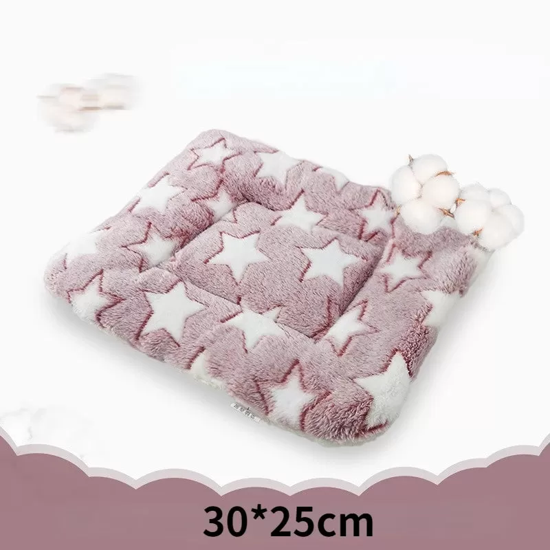 Small pet cotton pad hamster guinea pig thickened warm nests cushion rabbit chinchilla lamb fleece bed pet supplies