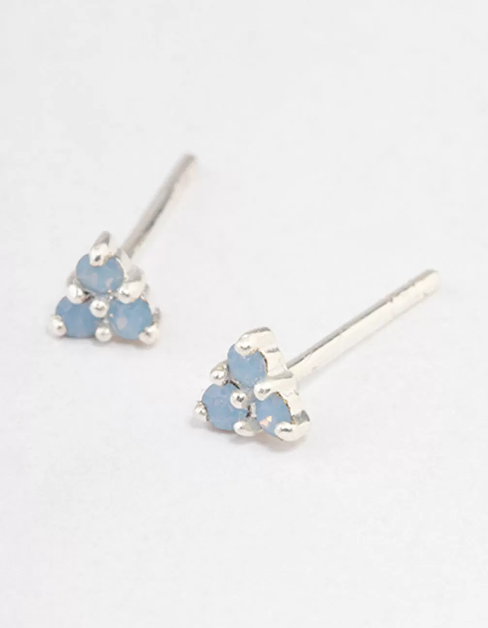 Sterling Silver Cubic Zirconia Trio Cluster Stud Earrings