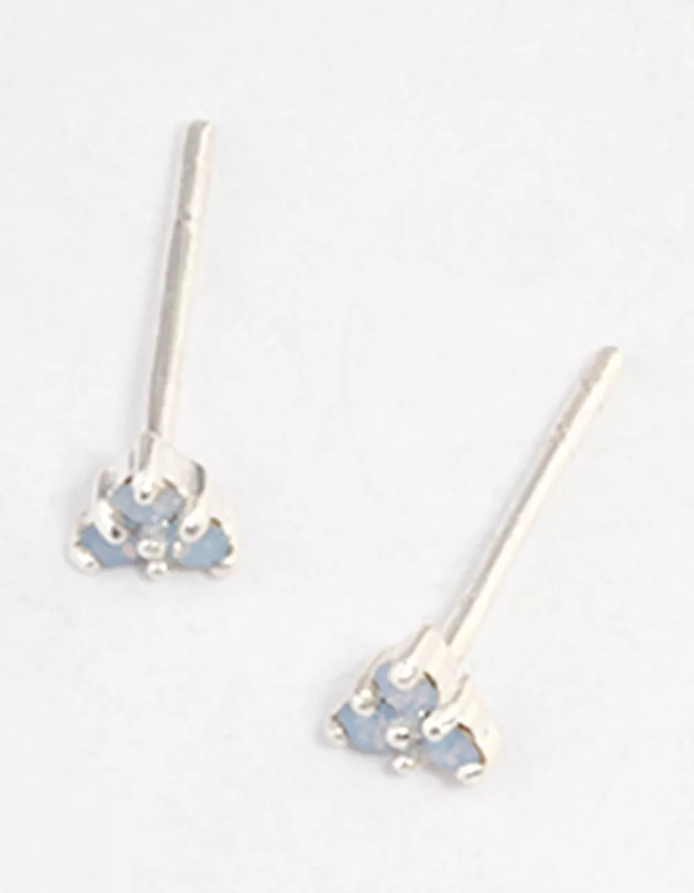 Sterling Silver Cubic Zirconia Trio Cluster Stud Earrings