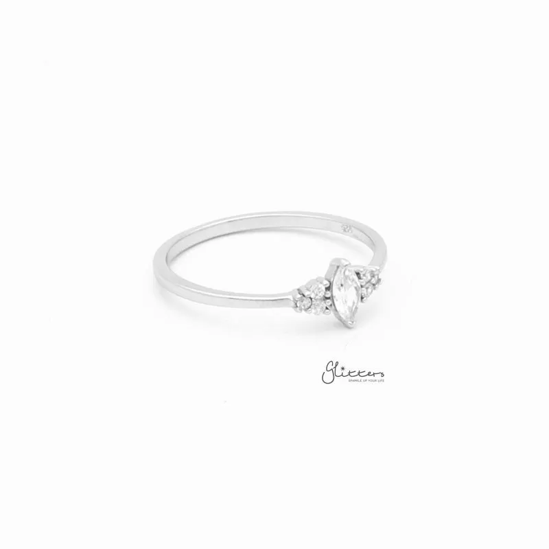 Sterling Silver Rhombus Cut CZ Ring