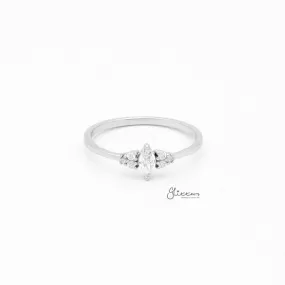 Sterling Silver Rhombus Cut CZ Ring