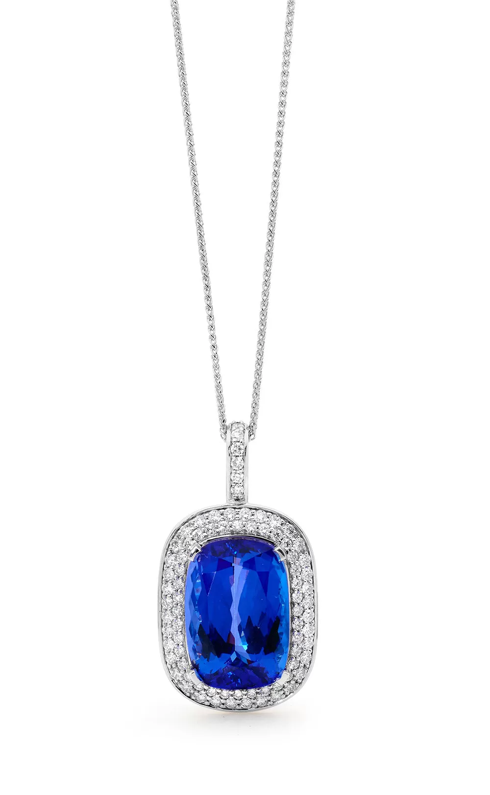 Tanzanite and diamond pendant