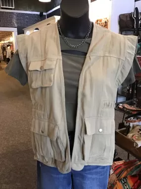 Taupe Cotton Utility Vest - SML