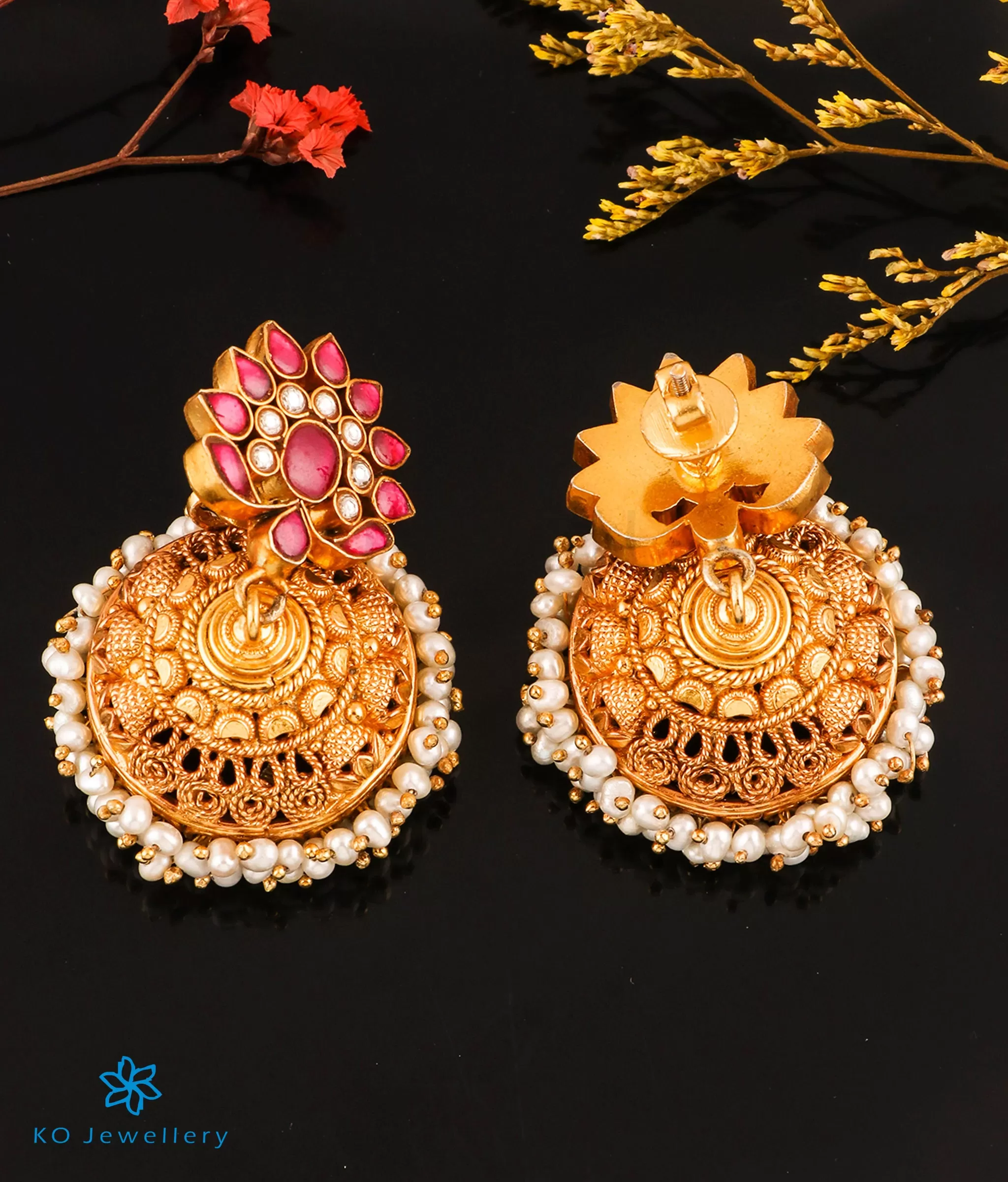 The Ishani Silver Kundan Jhumkas