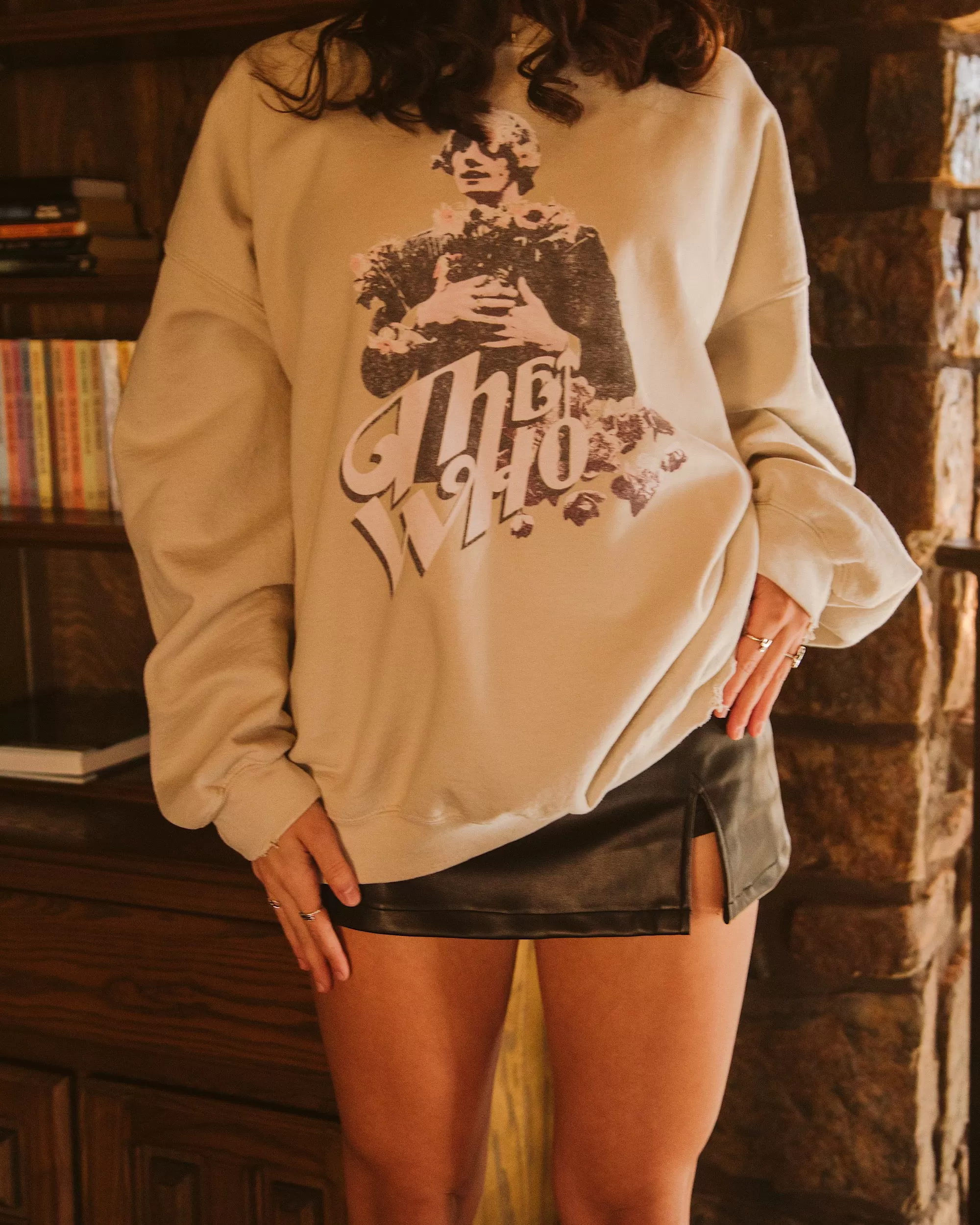 The Who Flowers Sand Thrifted Sweatshirt