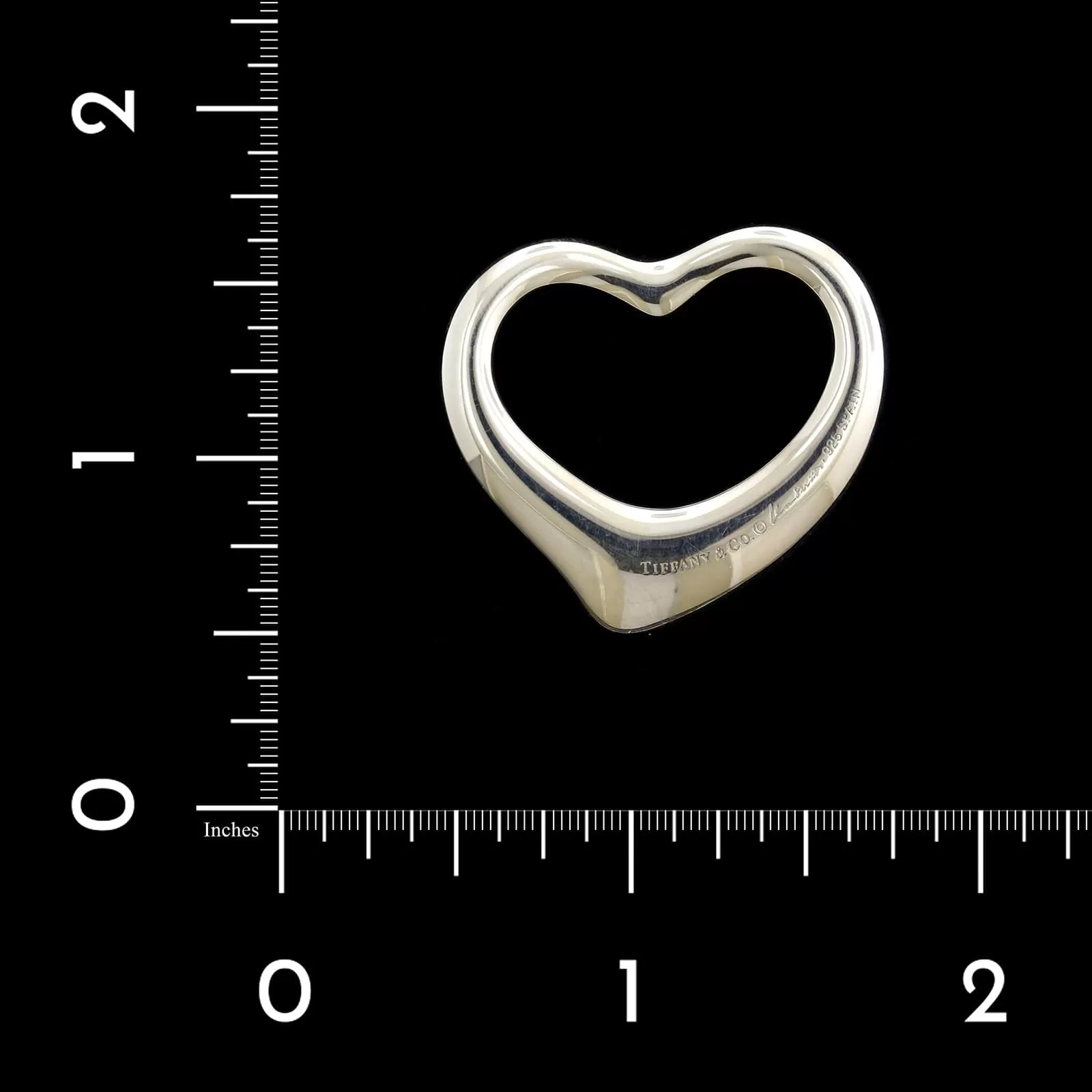 Tiffany & Co. Sterling Silver Elsa Estate Peretti Large Open Heart Pendant