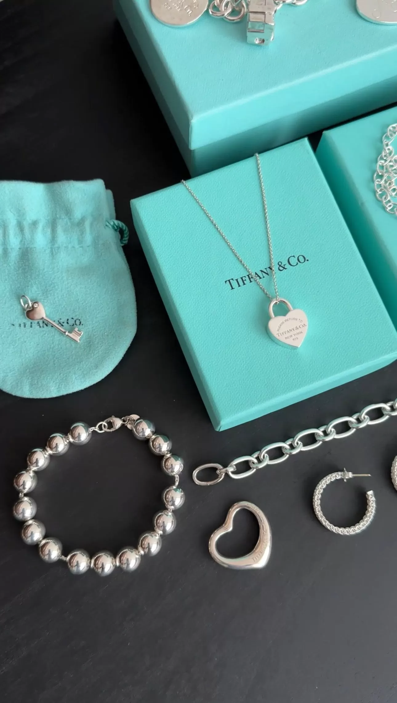 Tiffany & Co.  Sterling Silver Heart Padlock Necklace