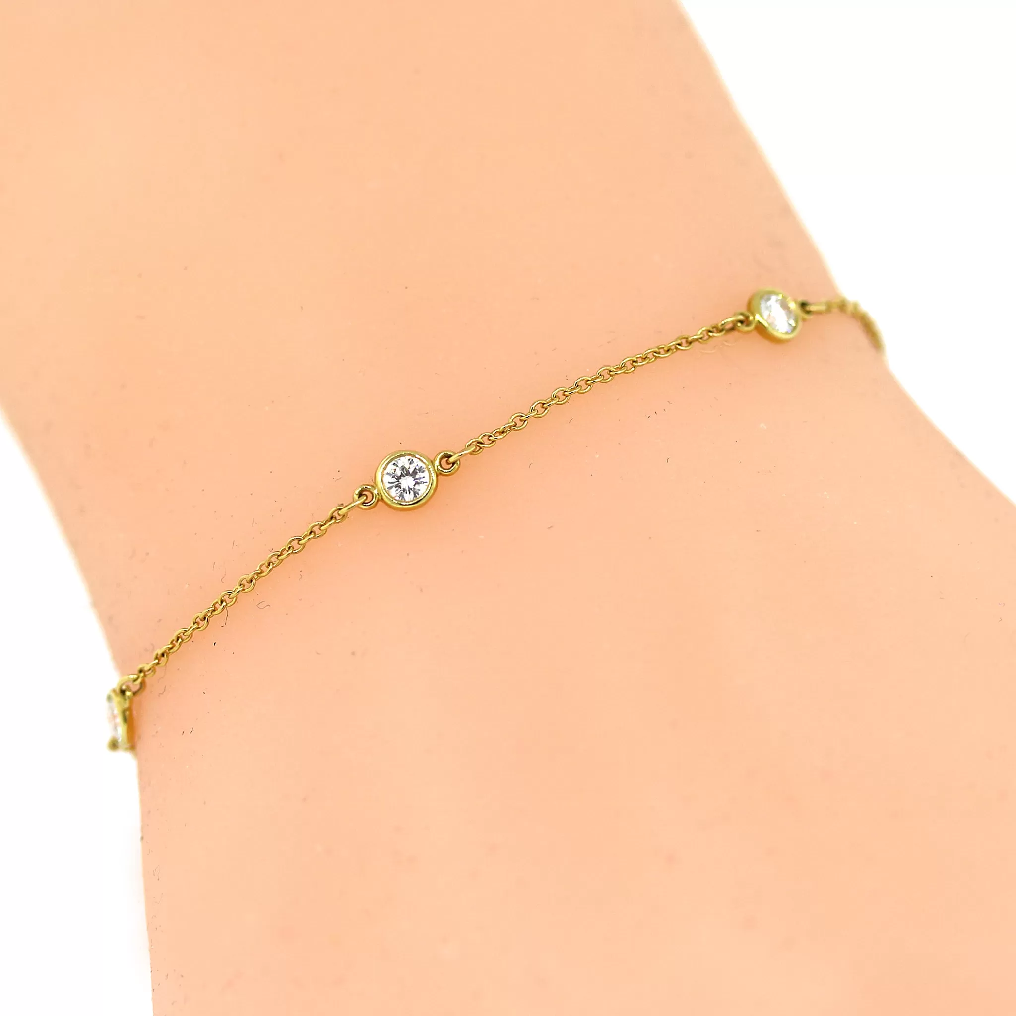 Tiffany and Co. Elsa Peretti Diamond by the Yard 18k Yellow Gold Bracelet