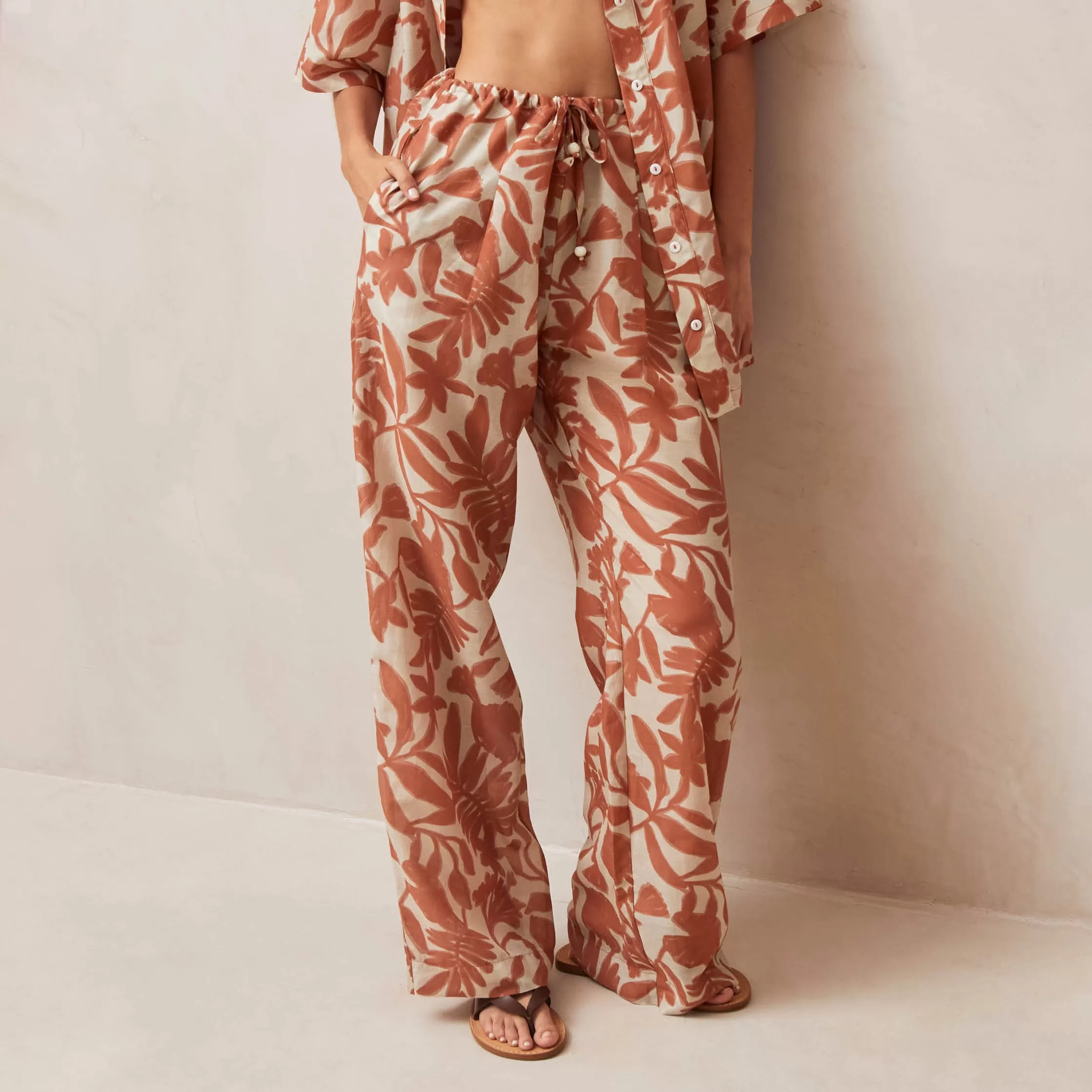 Tiki Floral Orange Pants