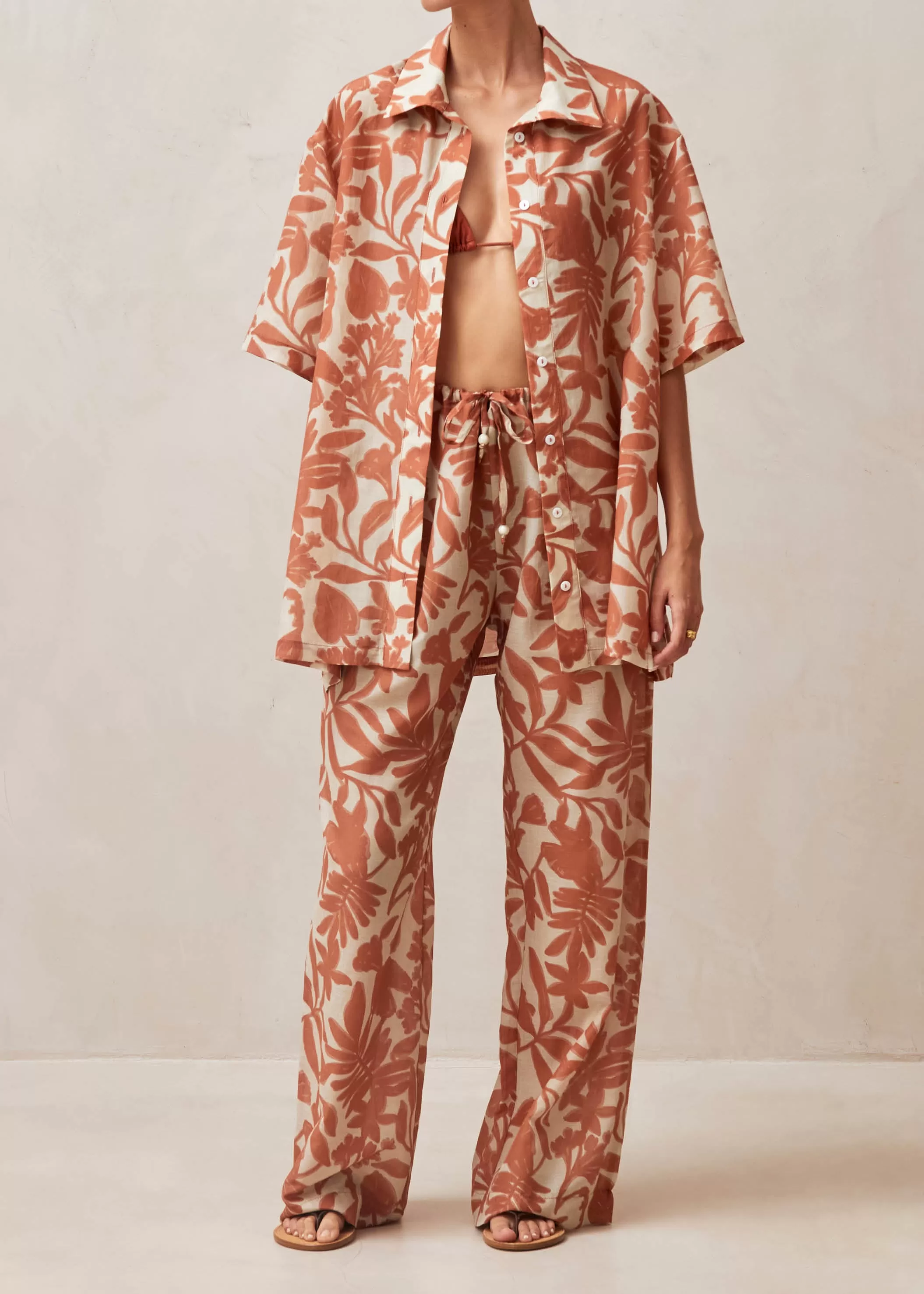 Tiki Floral Orange Pants